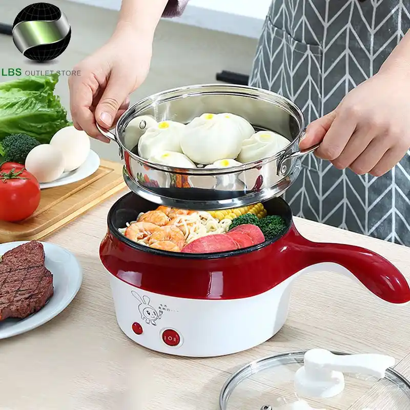 1.5L Multifunctional Non-Stick Electric Steamer Rice Cooker Frying Pan Cooking Pot