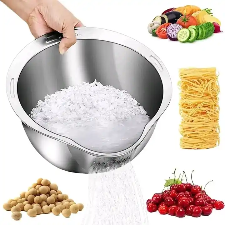 Rice Washing Strainer Bowl